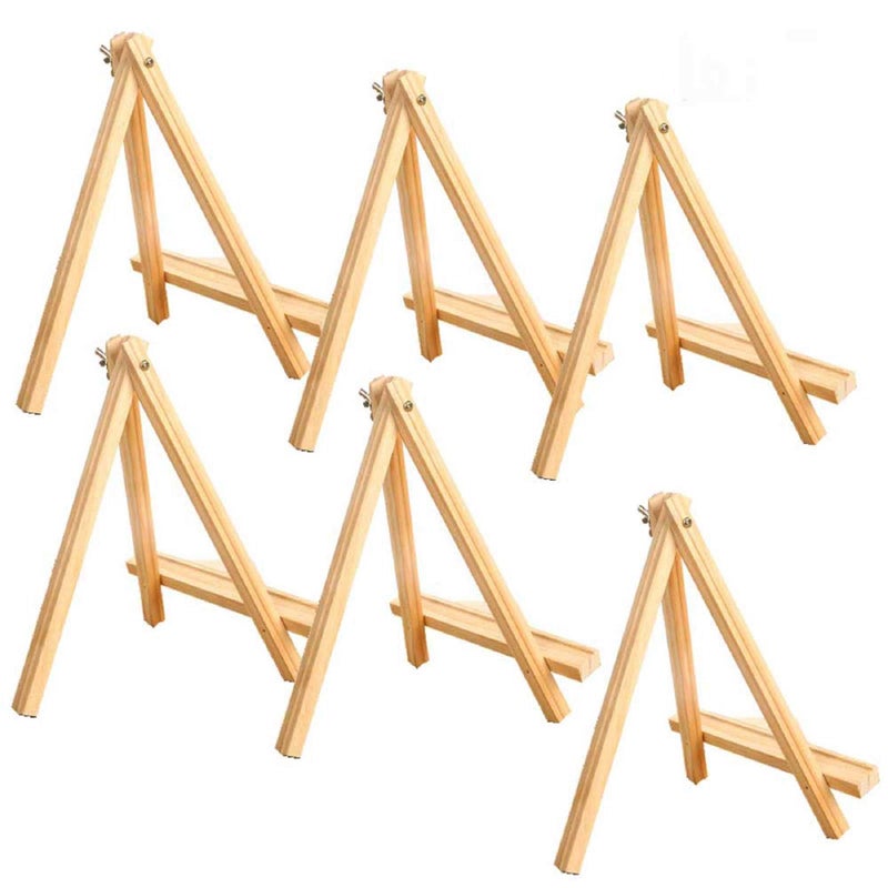 ANDES 9.4 Inches Tall Wood Easels Set of Tabletop Display Easels, Art Craft Painting Easel Stand for Artist Adults Students (6pack) - Image 1